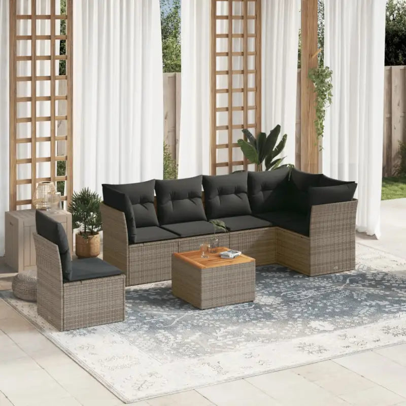 Lounge tuintafelset met waterdichte tas en grijs gepoedercoat staal