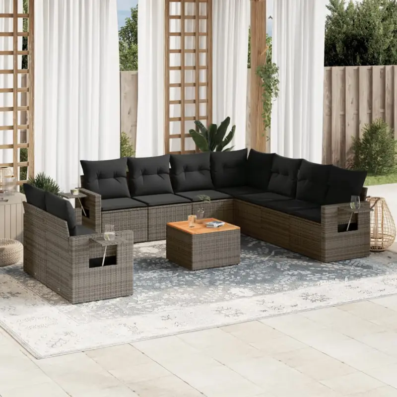 Loungebank in Grijs Materiaal met Waterdichte Tas en Gepoedercoat Staal