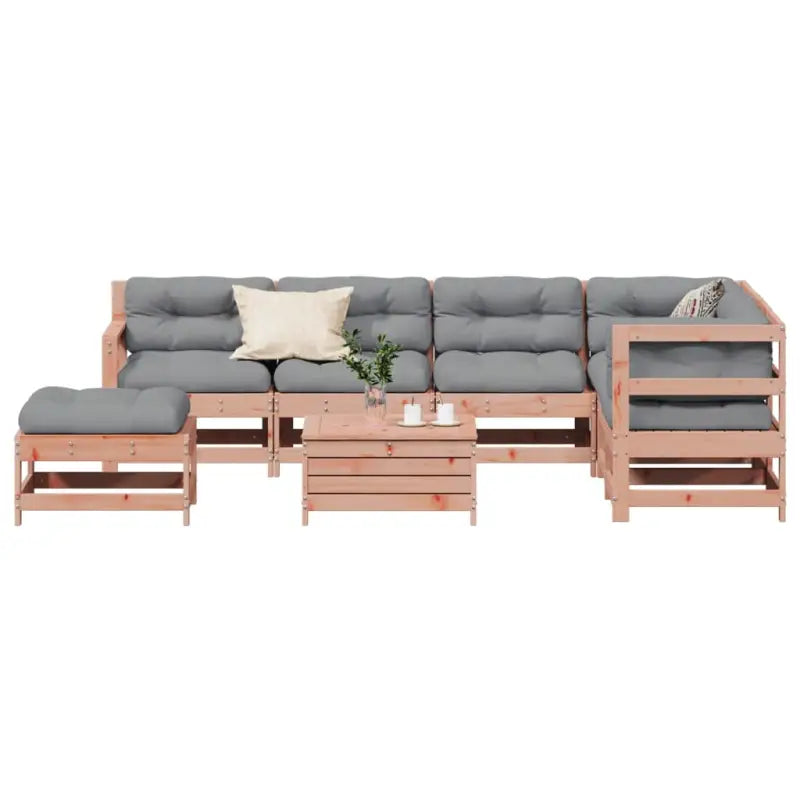 Loungebank van massief Douglas hout met gelat ontwerp voor de tuin