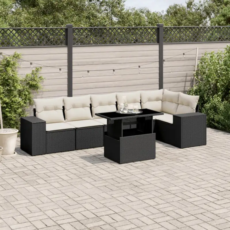 Loungebank voor tuin met zwart materiaal en gepoedercoat staal