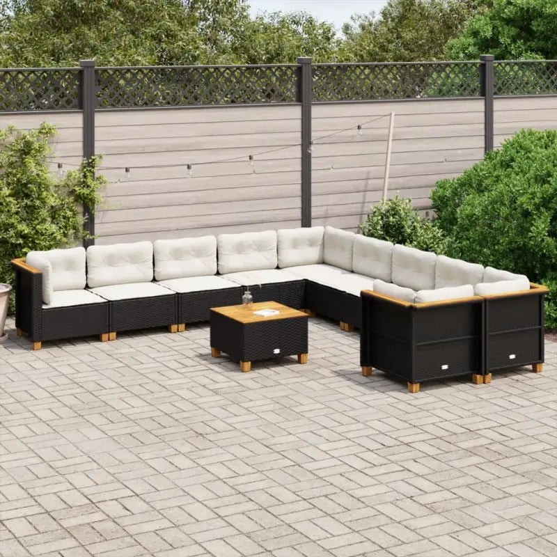 Loungebank voor tuin met zwarte gepoedercoate stalen afwerking
