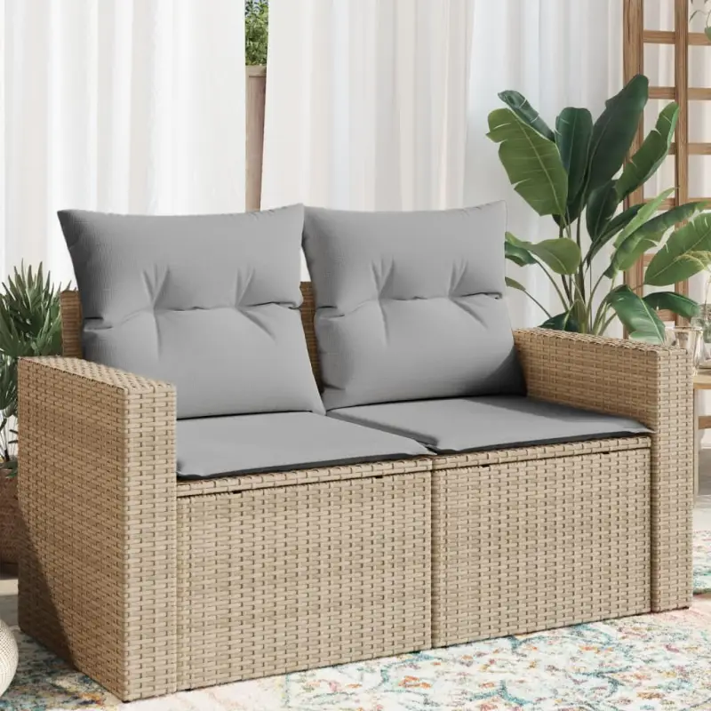 Loungebanken met poly rattan en waterdichte zak voor comfortabele zitervaring