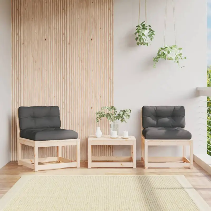 Loungebanken van massief grenenhout met modulair ontwerp voor tuin en terras