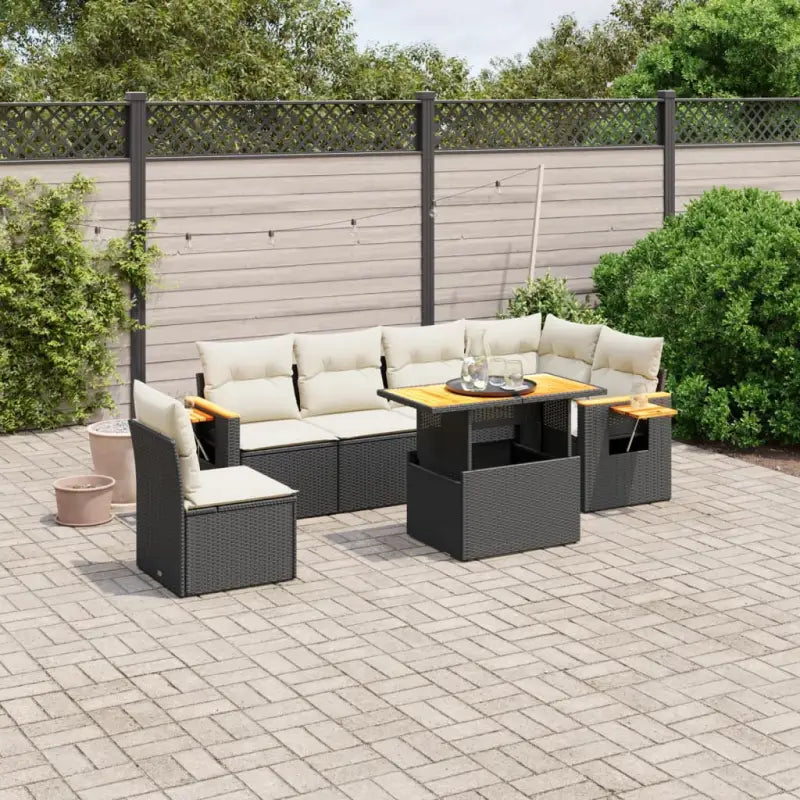 Loungeset in zwart materiaal met gepoedercoat staal voor buiten ontspanning