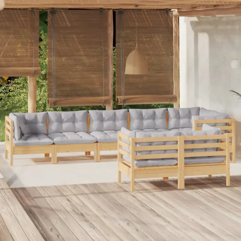 Loungeset met massief grenenhout voor ontspannen tuinplezier