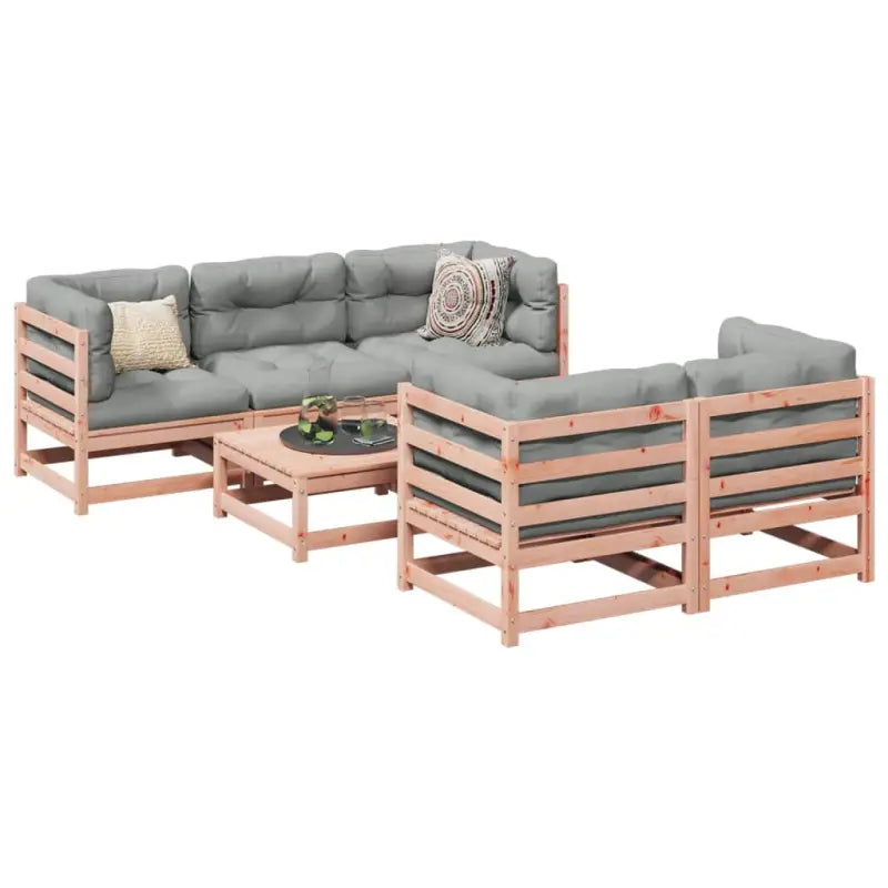 Loungeset van massief douglas vurenhout voor buitenruimte