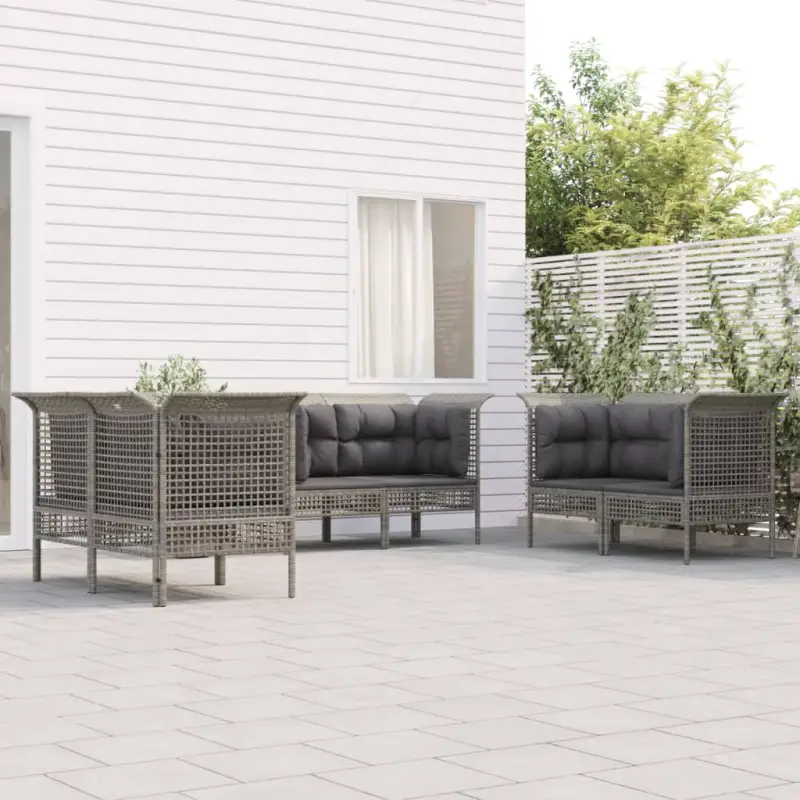 Loungeset van poly rattan met comfortabele afmetingen rugkussen