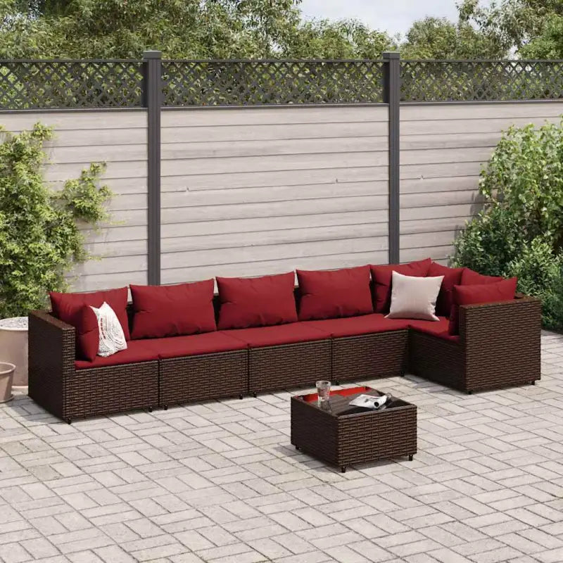 Loungetuinset met bruin materiaal en gepoedercoat staal voor buitengevoel