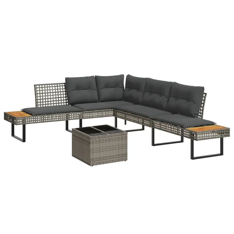 Loungetuinset van poly rattan met gepoedercoat staal voor gemakkelijk schoon genieten