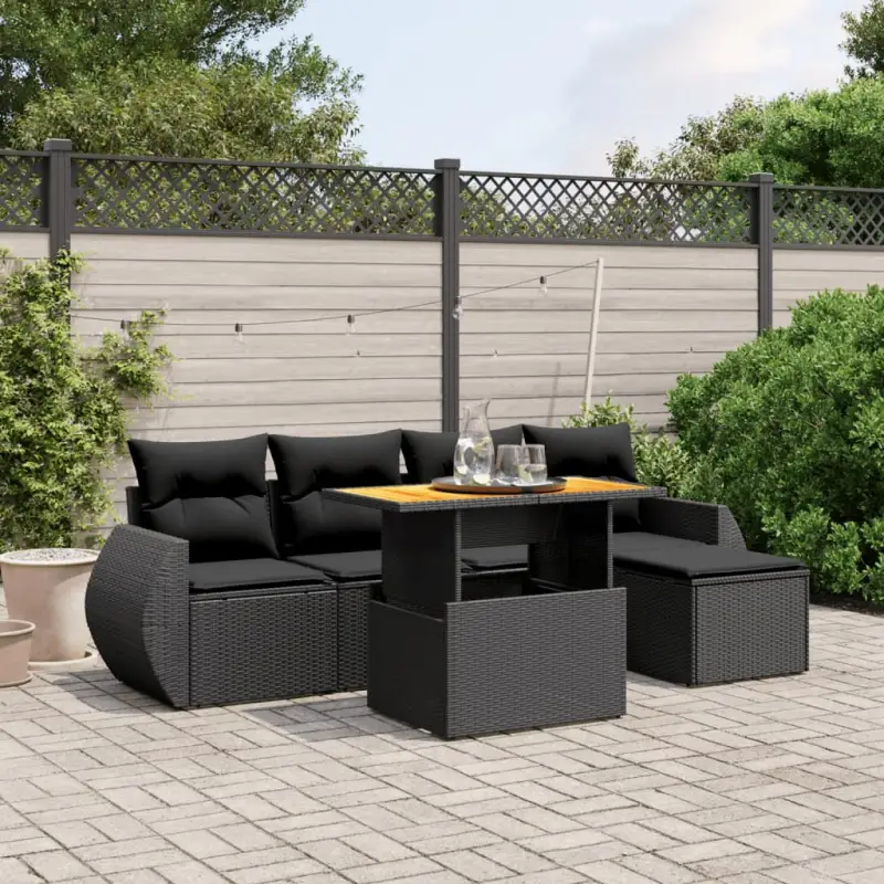 Luxe tuinkussen Set in zwart materiaal met gepoedercoat staal