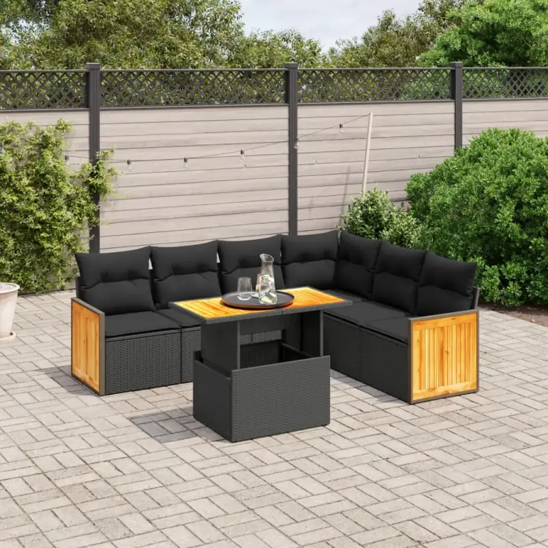 Luxe tuinset van zwart gepoedercoat staal voor buiten ontspanning