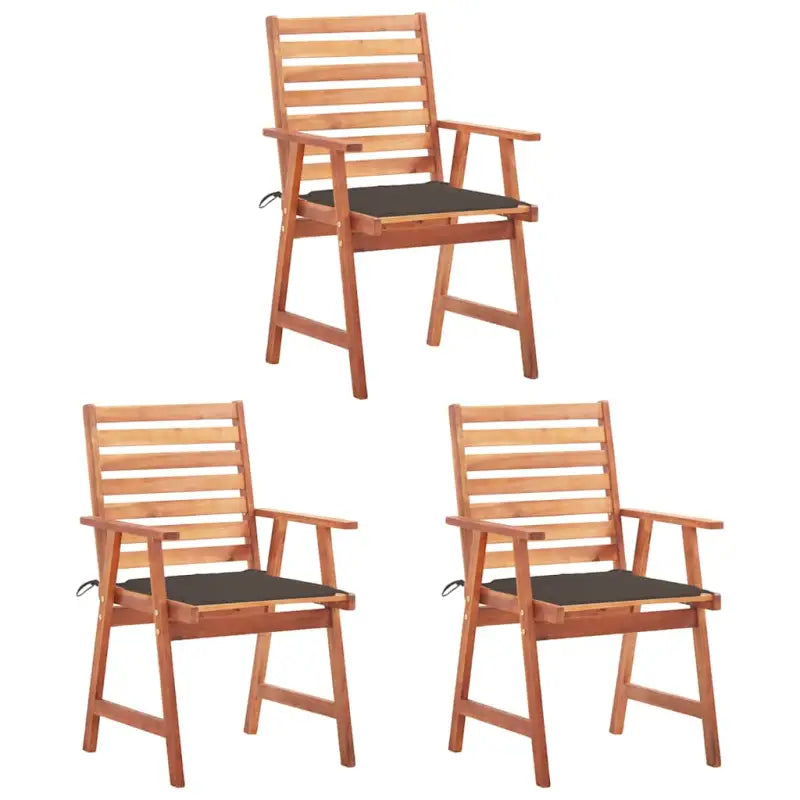 Massief acaciahout tuinstoelen met kussens en sets touwtjes voor buiten