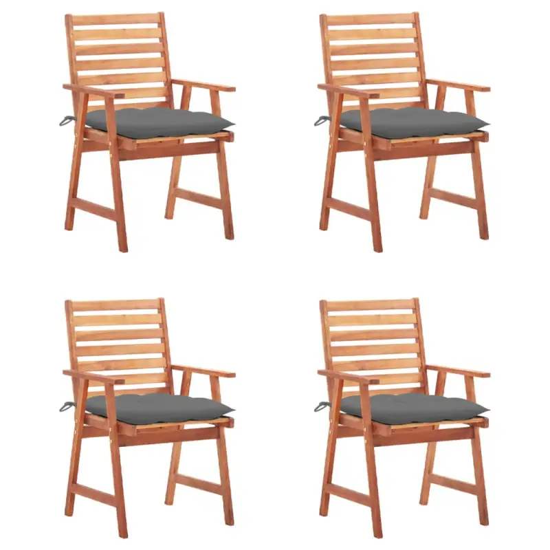Massief acaciahout tuinstoelen set met kussens voor buiten eten