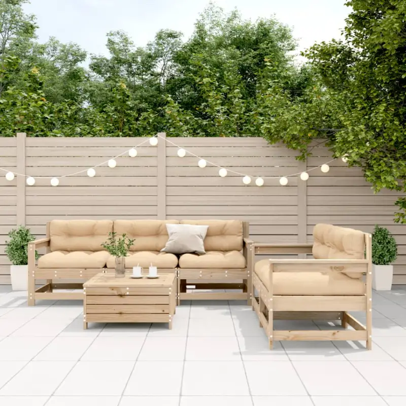 Massief Grenenhout Tuinset met Gelat Ontwerp voor gezellige momenten