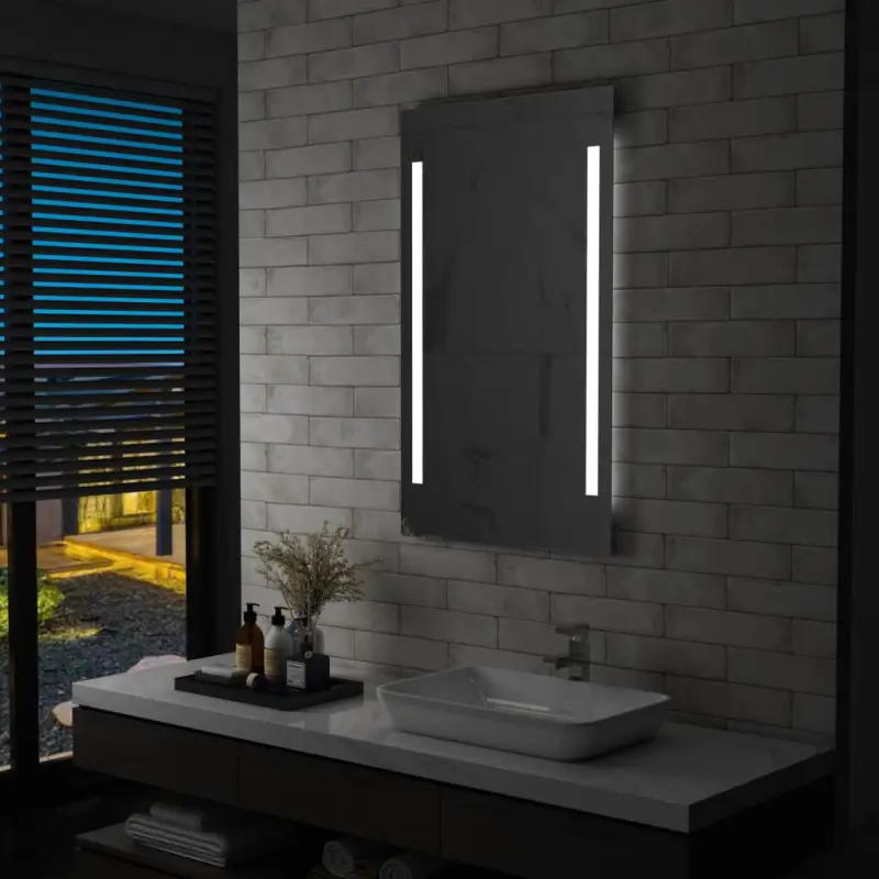 Mat witte badkamer spiegel met LED-verlichting inclusief levering bevat