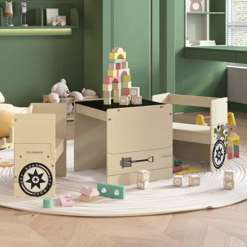 Meubelset voor baby’s en peuters met off-road auto ontwerp