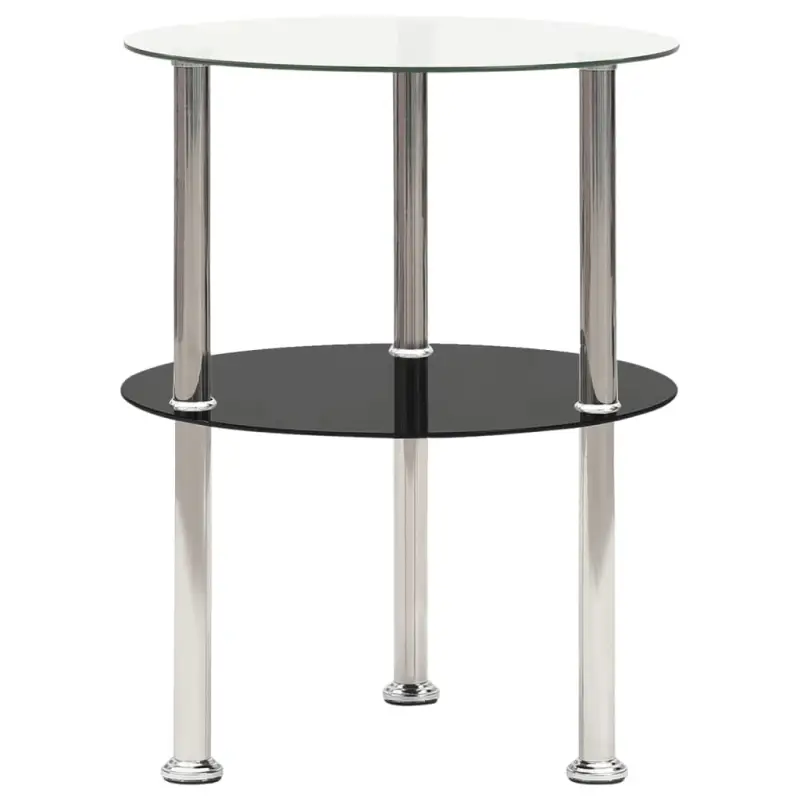 Moderne bijzettafel met gehard glas en ruwe slijpafwerking