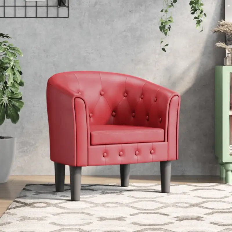 Moderne kuipstoel met decoratieve knopen en duurzaam materiaal