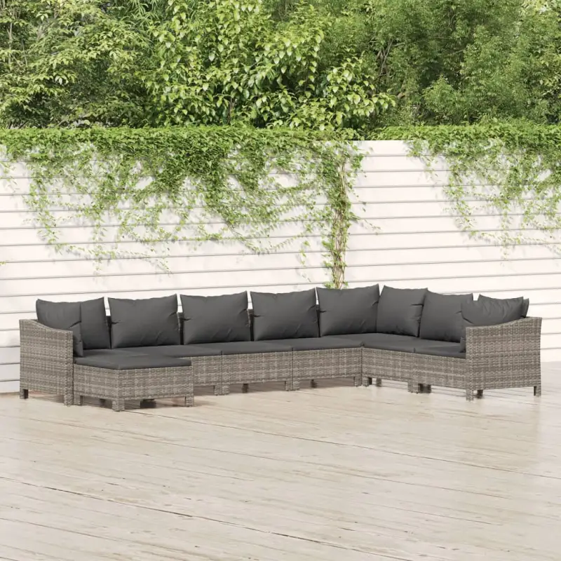 Moderne tuin loungeset met poly rattan en comfortabele afmetingen zitting
