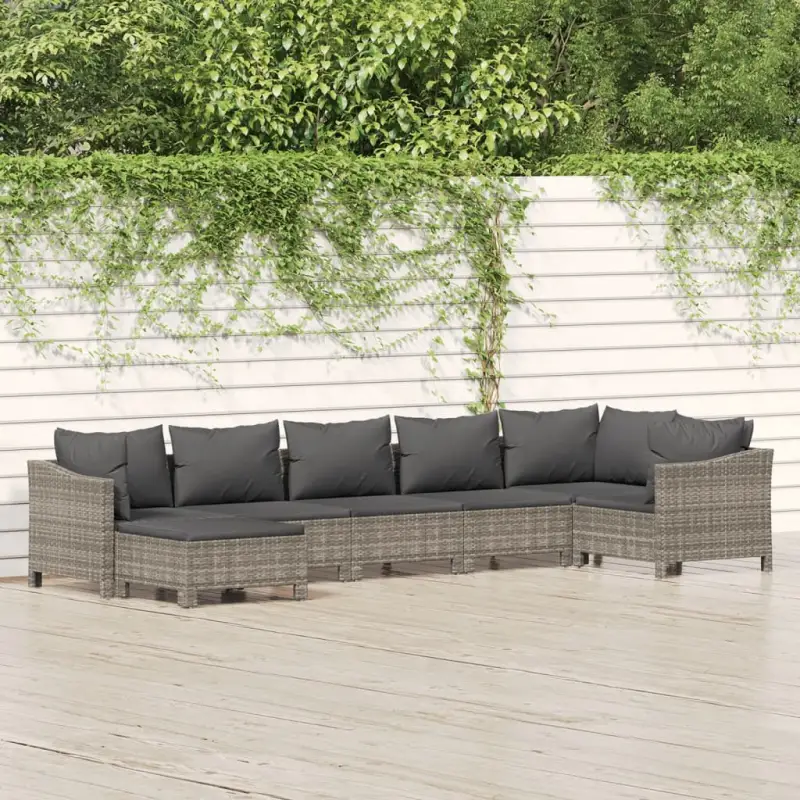 Moderne tuinset van poly rattan met comfortabele afmetingen zitting