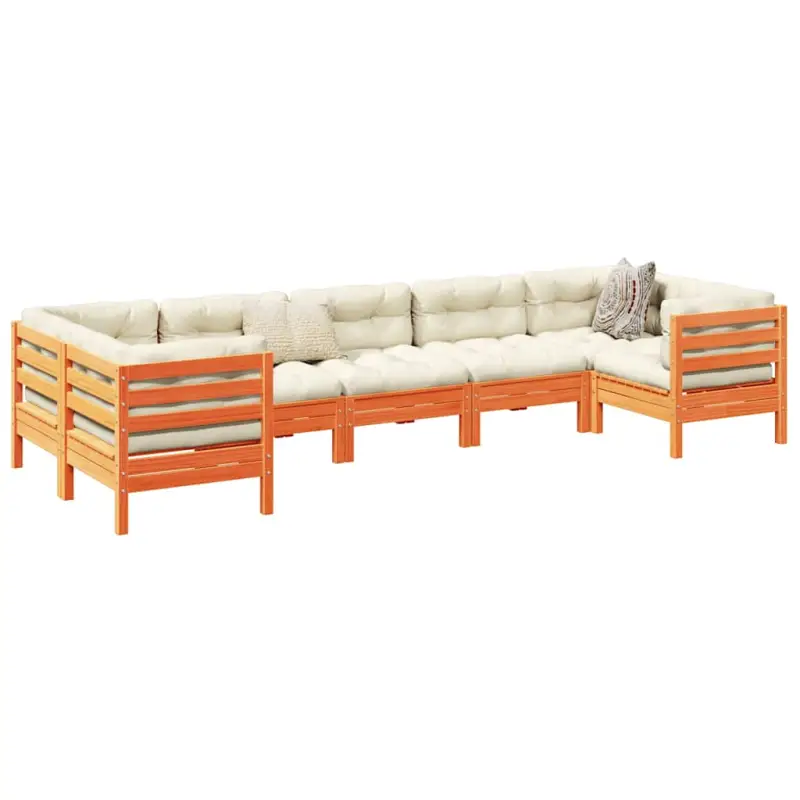 Modulair loungeset van massief grenenhout voor een comfortabele zitervaring