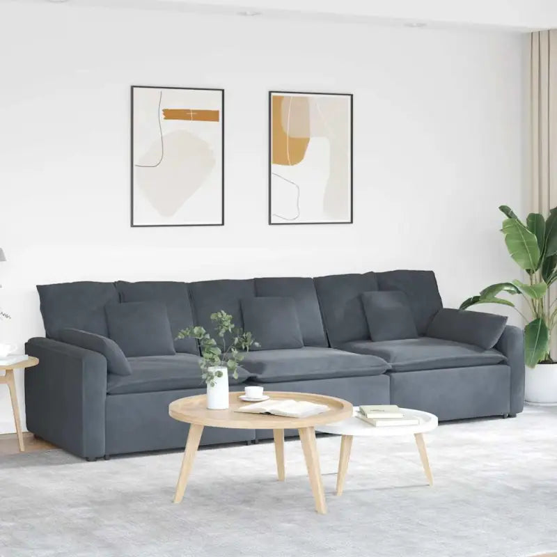 Modulaire bank met elegante armleuning en perfecte totale afmetingen