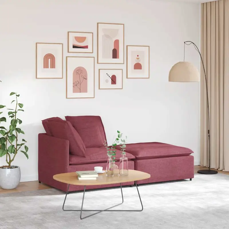 Modulaire bank voor dagelijks gebruik met totale afmetingen en elegant design