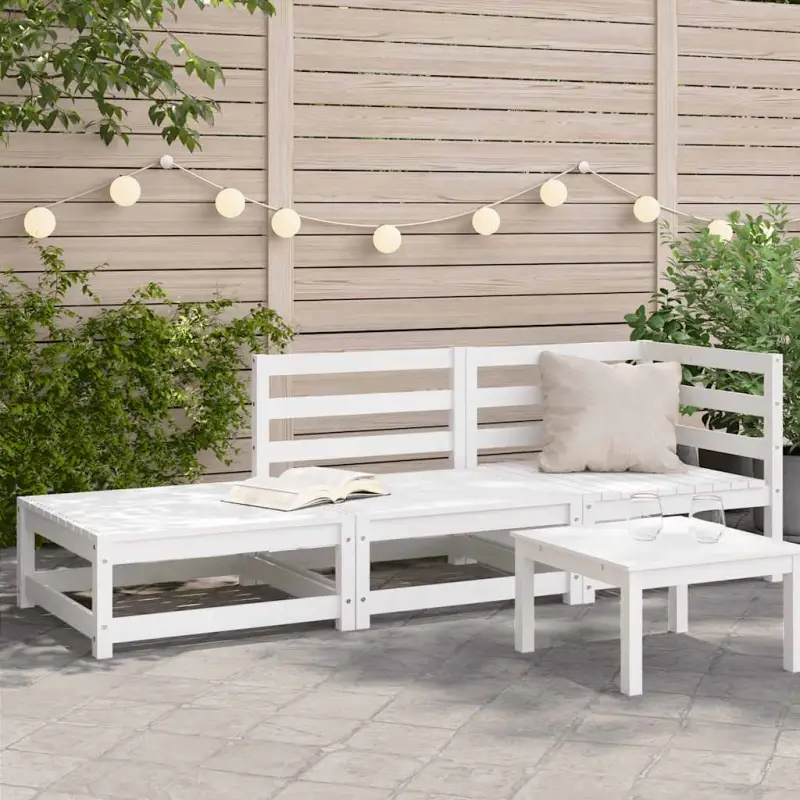 Modulaire houten tuinbank van massief grenenhout voor gezellige tuinen