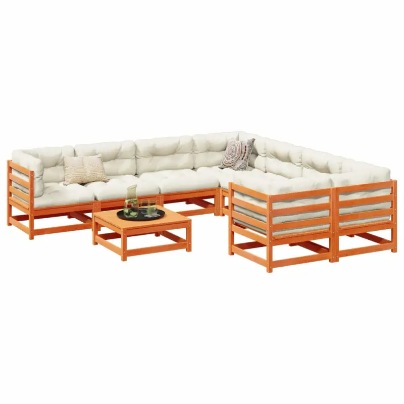 Modulaire loungeset van massief grenenhout voor buitenplezier