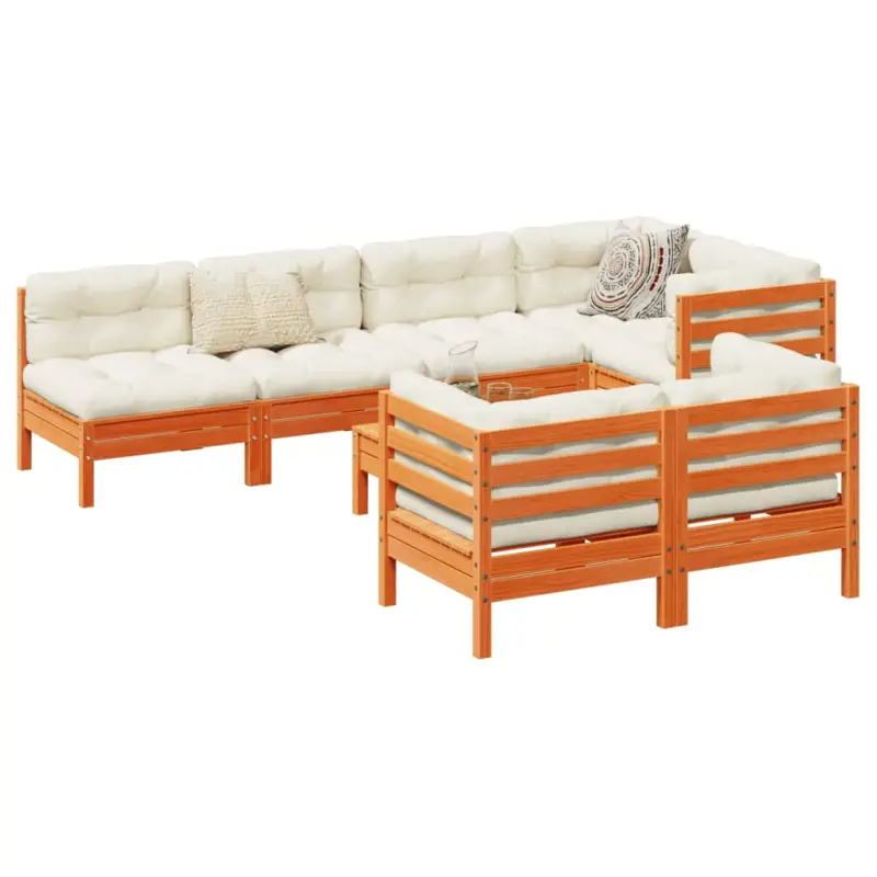 Modulaire loungeset van massief grenenhout voor comfortabele zitervaring