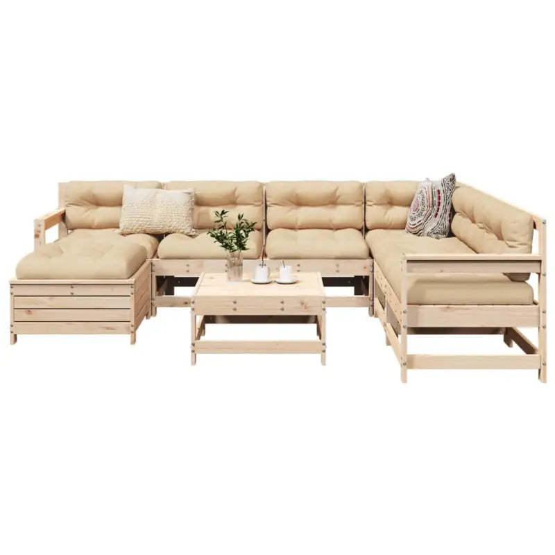 Modulaire loungeset van massief grenenhout voor in de tuin