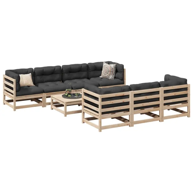 Modulaire loungeset van massief grenenhout voor tuin en terras