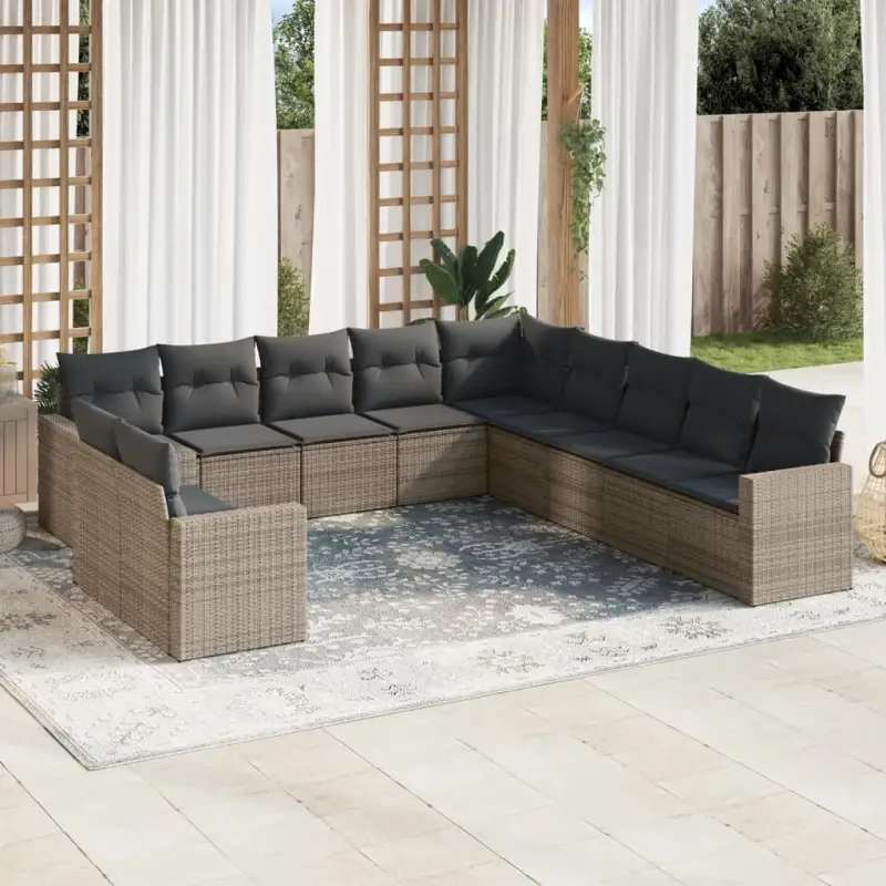 Modulaire tuinbank grijs materiaal met waterdichte tas en gepoedercoat staal