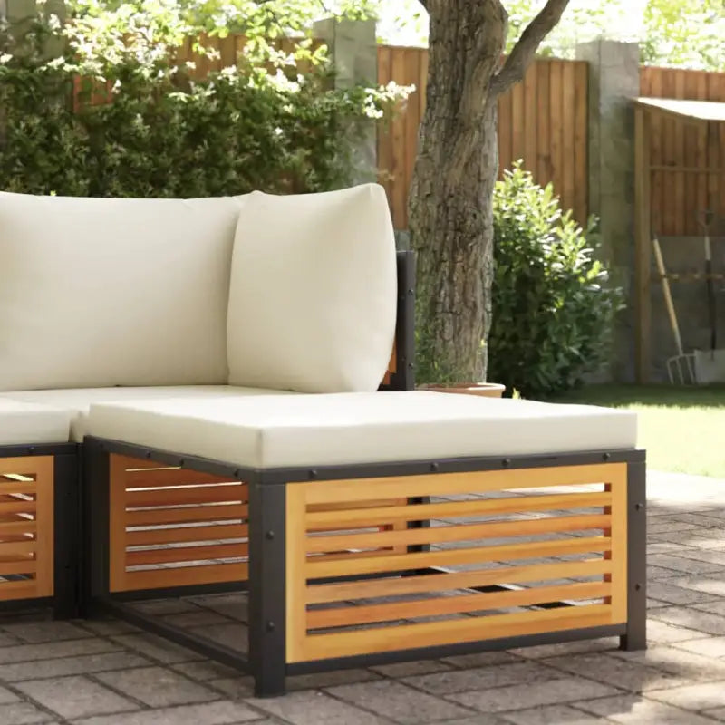 Modulaire tuinbank van massief acaciahout met wasbare hoes