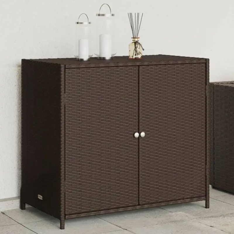 Opbergboxen voor buiten van poly rattan voor tuinmeubels en accessoires