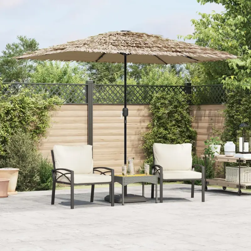 Parasols met LED’s voor schaduw en UV-bescherming tijdens open vuur