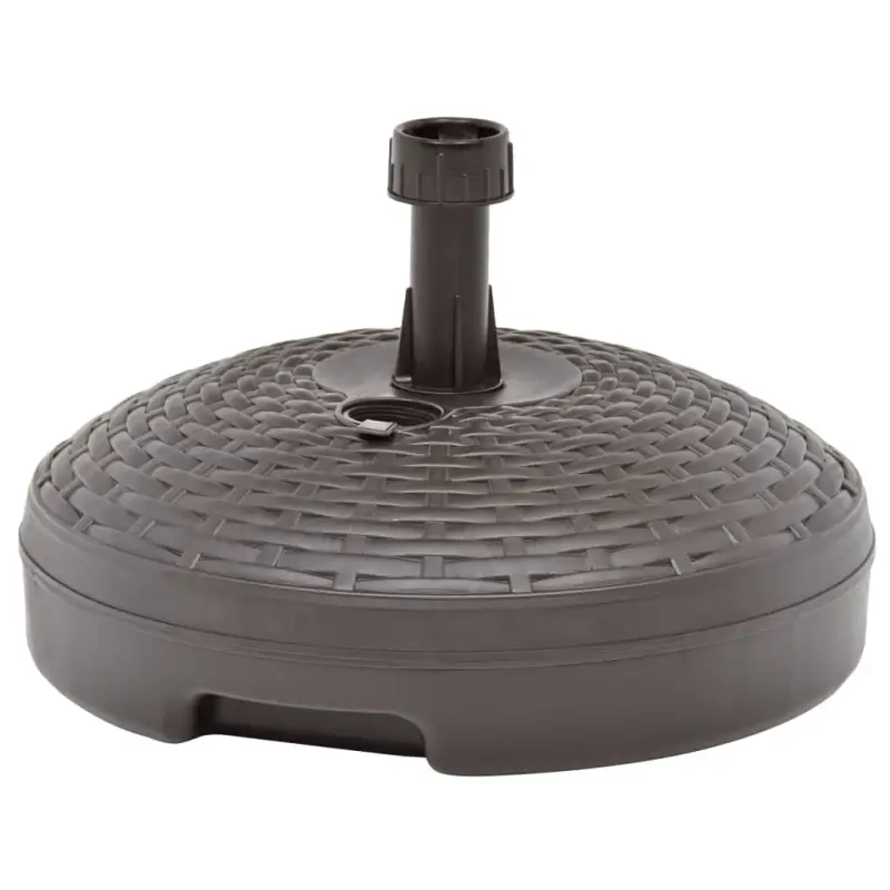 Parasolvoet met rattan patroon gevuld met zand of water voor stabiliteit