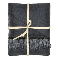Linnen plaid charcoal/ antraciet