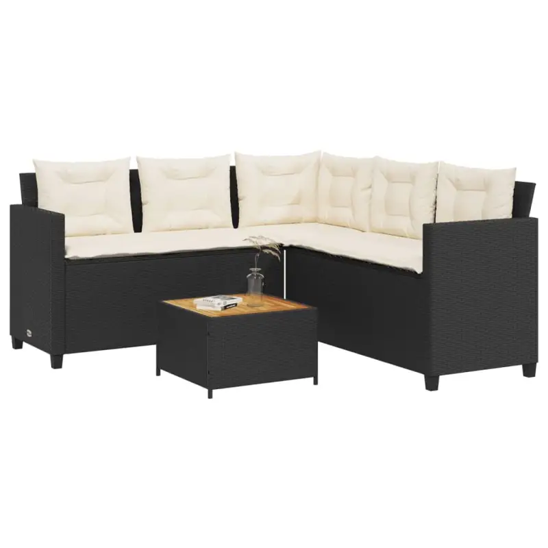 Poly rattan L-vorm tuinbank voor een comfortabele zitervaring