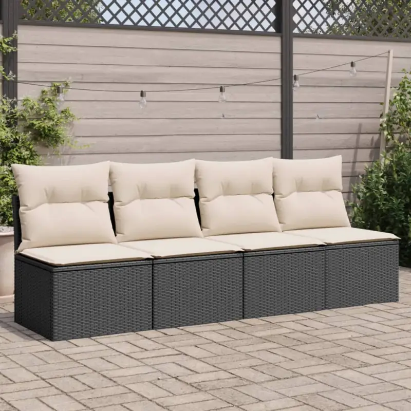 Poly rattan loungebank voor een comfortabele zitervaring met modulair ontwerp