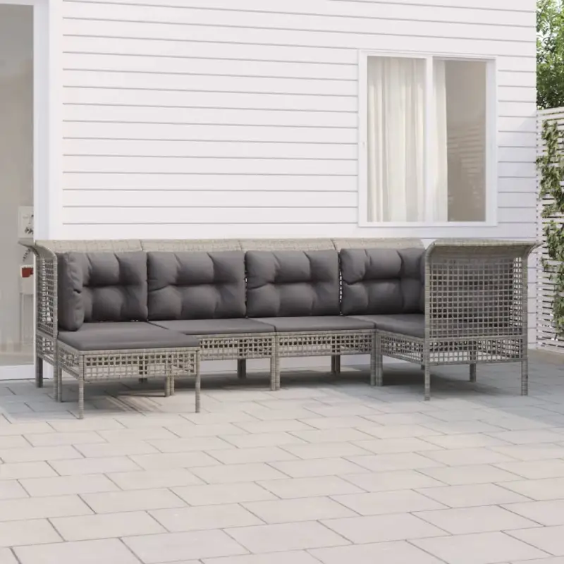 Poly Rattan Loungeset met breedte zitting en rasterontwerp draagvermogen