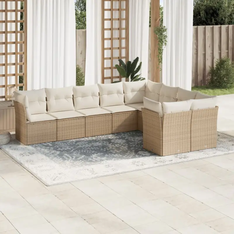 Poly rattan loungeset met gepoedercoat staal en waterdichte tas