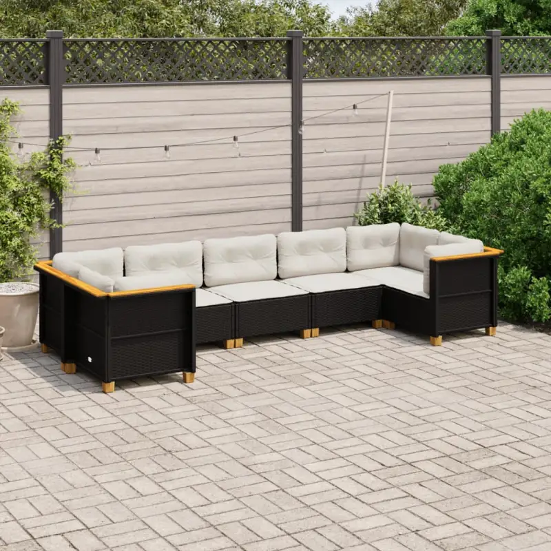 Poly rattan loungeset met natuurlijke olieafwerking voor een comfortabele zitervaring