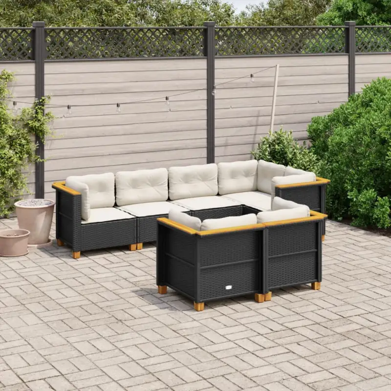 Poly rattan loungeset met natuurlijke olieafwerking voor comfortabele zitervaring