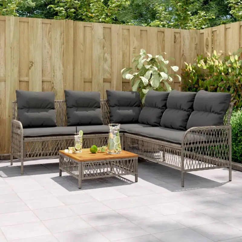 Poly rattan loungeset voor comfortabele zitervaring met wasbare hoes