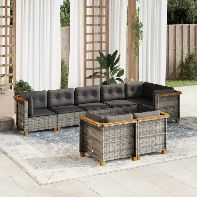 Poly rattan tuininset met natuurlijke olieafwerking en comfortabele zitervaring