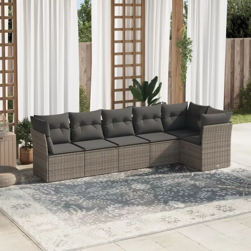 Poly Rattan Tuinset met Gepoedercoat Staal en Waterdichte Tas