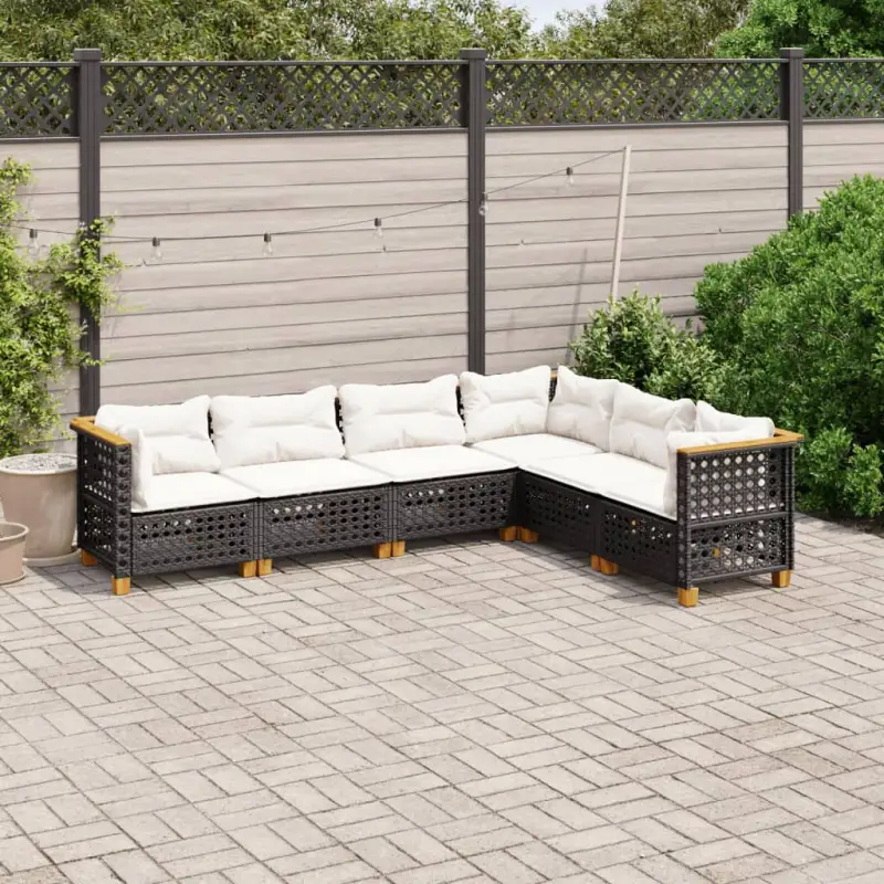 Poly Rattan Tuinset met Natuurlijke Olieafwerking voor Comfortabele Zitervaring