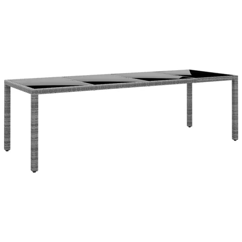 Poly rattan tuintafel met gehard glas voor een stijlvolle buitenruimte