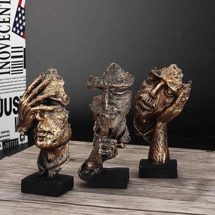 Abstracte Gouden Sculptuur “NordicLijn” – Moderne Scandinavische Decoratie